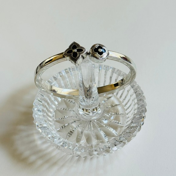 Brighton Toldeo hinged cuff bangle Bracelet Swarovski Crystal Silver rare - Picture 1 of 6